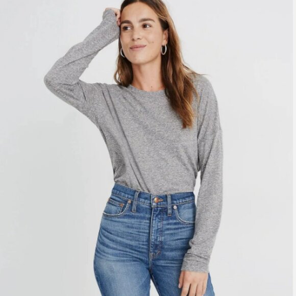 Madewell Tops - Madewell Heather Gray Crew Neck Tee